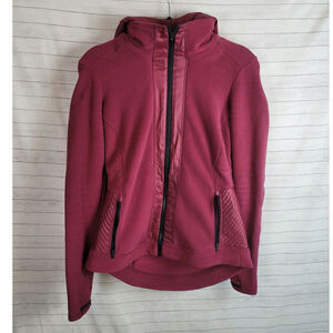 ATHLETA FLEECE FUSCHIA FULL ZIP HOODED JACKET, SZ XS
